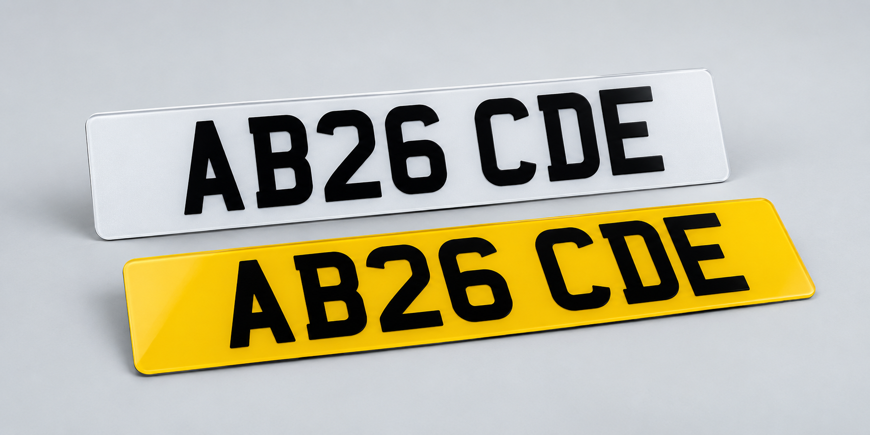 Illustration of front and rear plates without flag badges